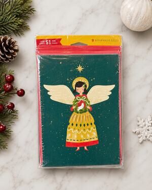 American Greetings Christmas Angel Wreath Cards 10 Count with Envelopes Sealed